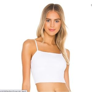 ALO yoga admire tank top thin strap bra white medium